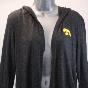 Iowa Hawkeyes Long Sleeve Open Front Hooded Cardigan Women's Size XL